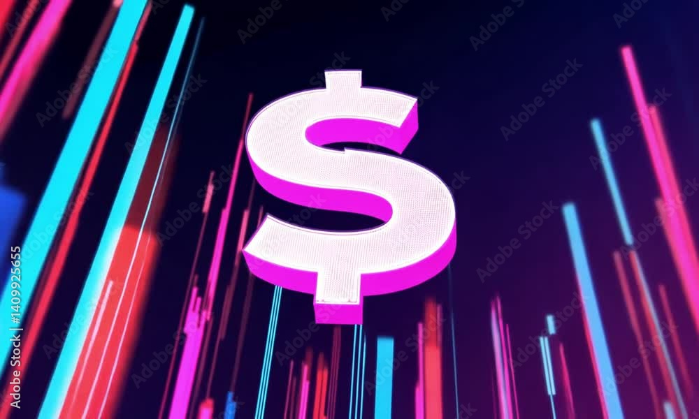 Poster graph animation with dollar symbol highlighting business growth and stability made with generative a