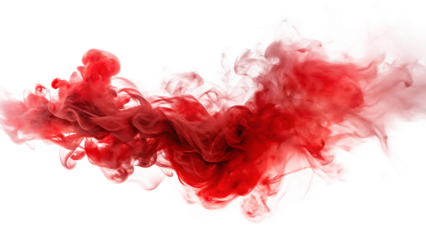red smoke  isolated on white background