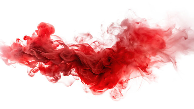 red smoke  isolated on white background