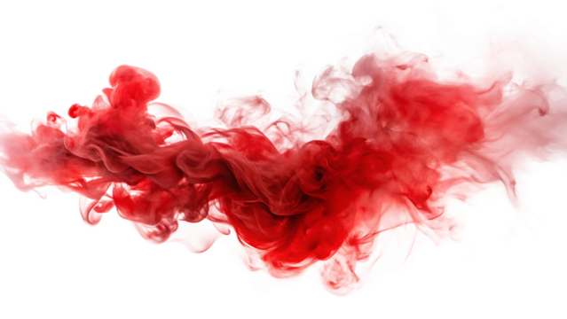 red smoke  isolated on white background