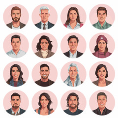 Diverse Character Avatar Set: Professional People Portrait Illustrations