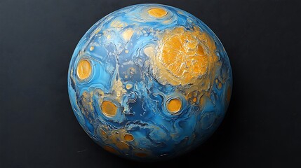 Abstract Planet on Dark Background