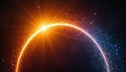 Fototapeta premium Celestial event solar eclipse outer space digital art cosmic environment illuminated viewpoint astronomical concept for seo impact