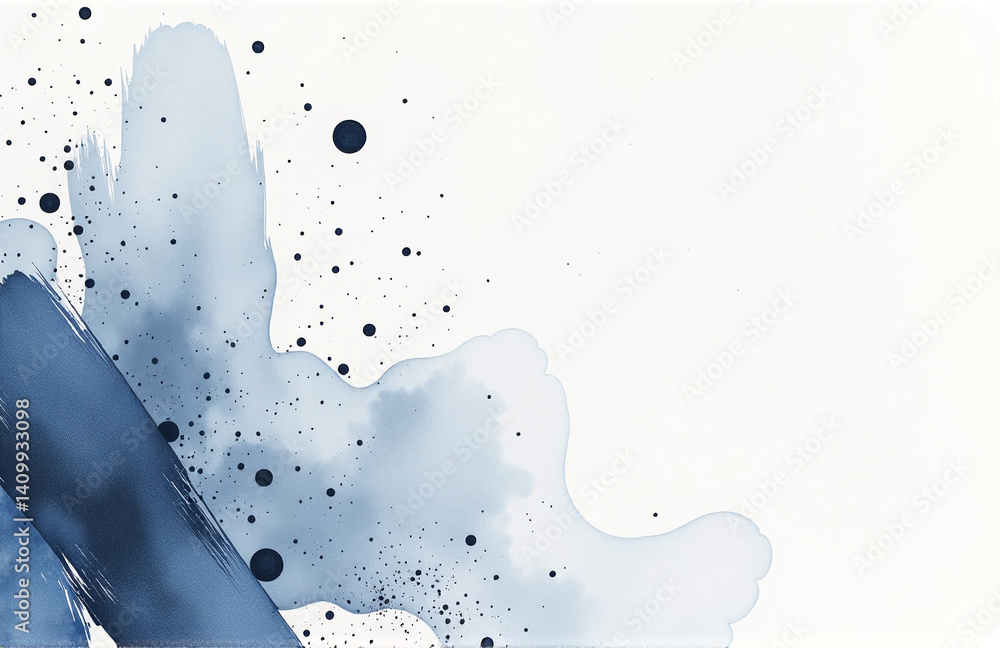 Aufkleber watercolor background features brush strokes, splashy mess, and small dark paint drops creating arti