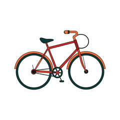 retro bicycle on white background