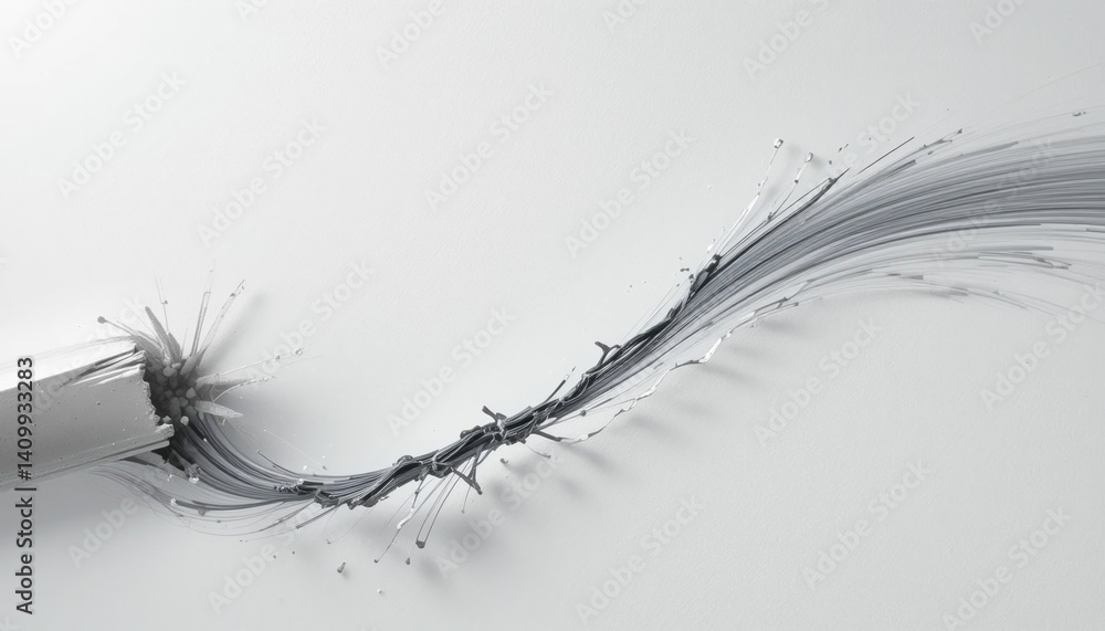Poster dynamic fluid motion created by a brush stroke digital art showcase abstract environment close-up pe