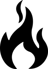 Fire icon in flat style. Fire flame symbol isolated on transparent background