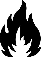 Fire icon in flat style. Fire flame symbol isolated on transparent background