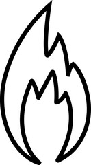 Fire icon in line style. Fire flame symbol isolated on transparent background