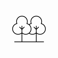 Green forest trees nature icon vector sign