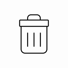 Trash bin garbage container icon vector sign
