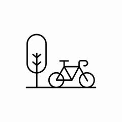Park bicycle path nature icon vector sign