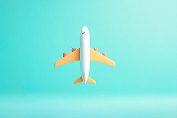 Fototapeta premium Colorful airplane against a vibrant background