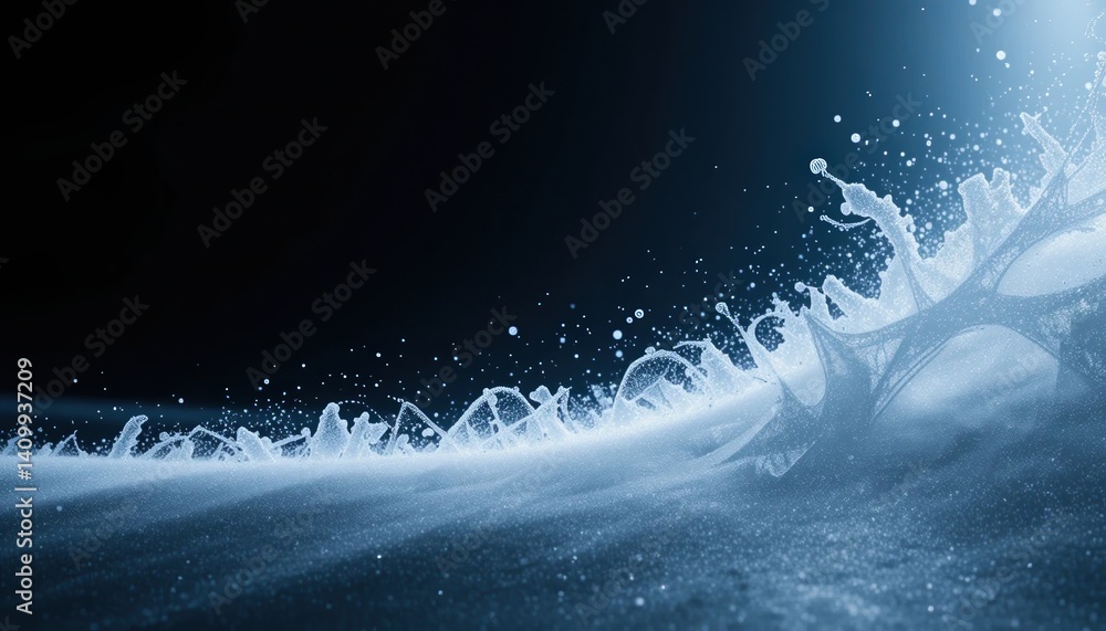Poster dynamic water splashing action in a dark environment stunning visual content artistic perspective fo