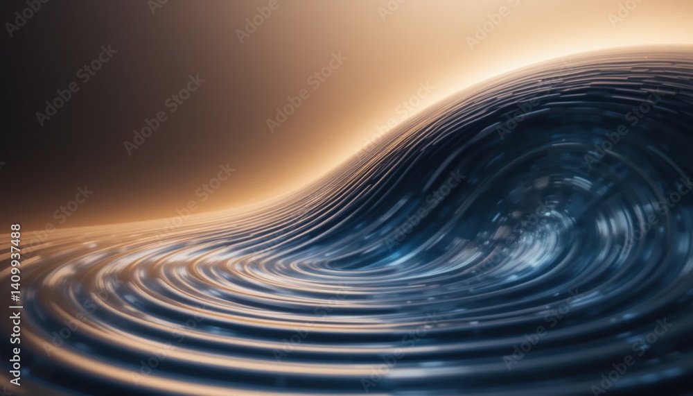 Poster dynamic water waves abstract art digital visualization modern environment close-up perspective fluid