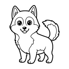 dog illustration. Drawing. Coloring book. Black and white