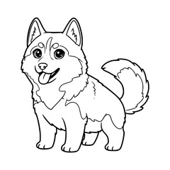 dog illustration. Drawing. Coloring book. Black and white