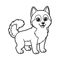 dog illustration. Drawing. Coloring book. Black and white