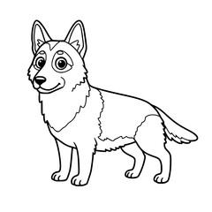 dog illustration. Drawing. Coloring book. Black and white