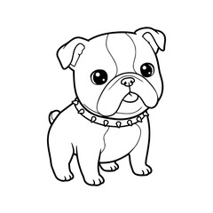 Fototapeta premium dog illustration. Drawing. Coloring book. Black and white