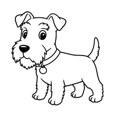 dog illustration. Drawing. Coloring book. Black and white