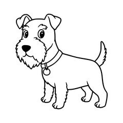 dog illustration. Drawing. Coloring book. Black and white