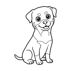 dog illustration. Drawing. Coloring book. Black and white