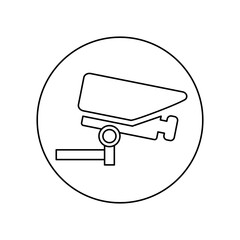 Security camera outline icon. Smart home. Technology system. Vector illustration.