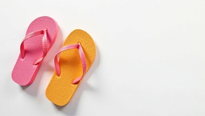 Close-up of a flip-flop, stark white backdrop , minimal, white sole, isolated