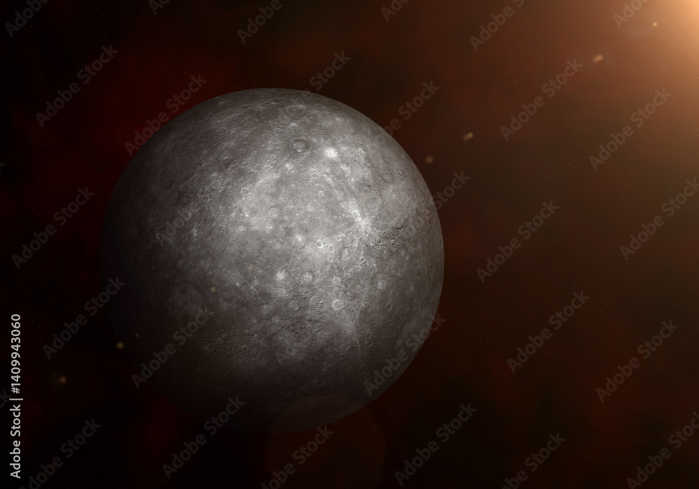 Wall mural view of planet mercury from space. mercury retrograde.