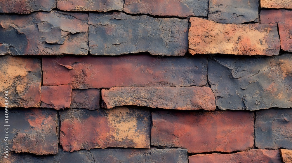 Poster modern multicolored stone cladding creating a textured wall