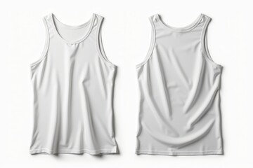 White tank tops on a white background.