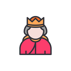 King colored icons, minimalist vector illustration ,simple transparent graphic element .Isolated on white background