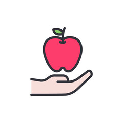 Apple colored icons, minimalist vector illustration ,simple transparent graphic element .Isolated on white background