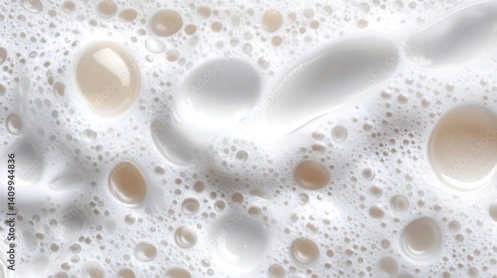Poster white foam bubbles creating an abstract texture background