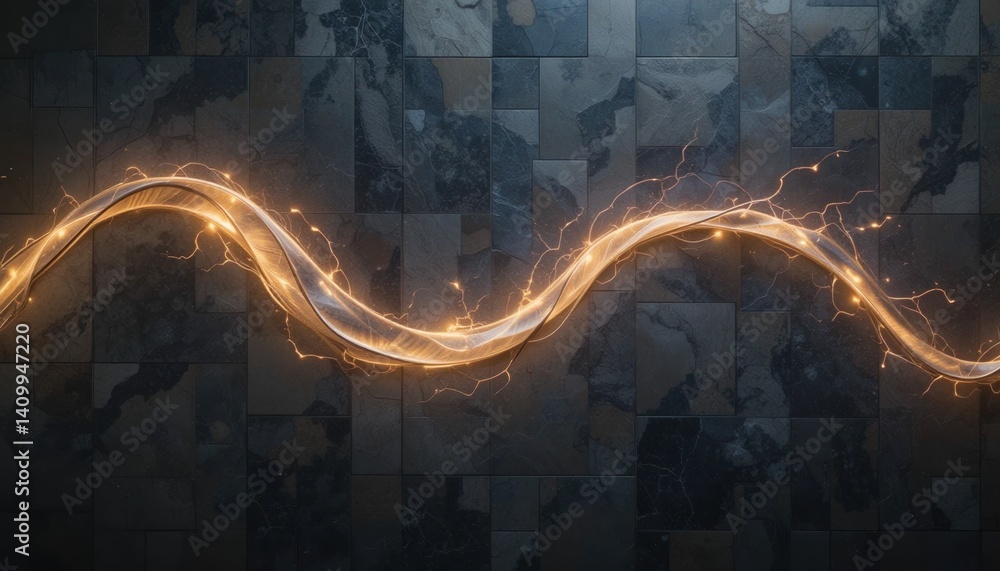 Aufkleber dynamic energy waves abstract digital art visual design creative environment close-up view illuminat