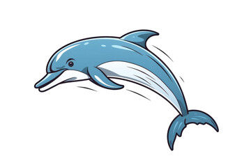 Fototapeta premium illustration: hand-drawn dolphin isolated on white or transparent png