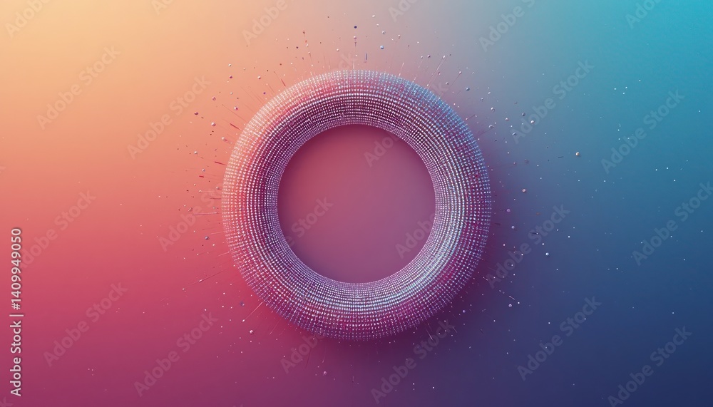 Poster dynamic geometric abstract design digital art visual concept gradient background artistic perspectiv