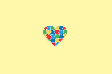 The Autism Heart, Autism Puzzle Colorful Heart 