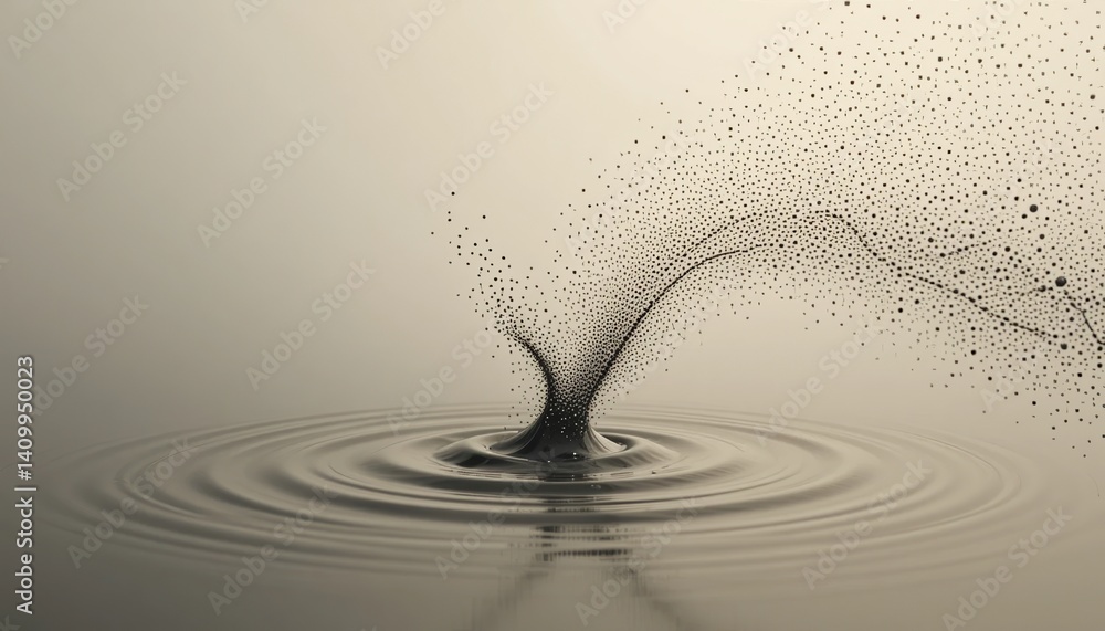 Aufkleber dynamic water splash moment captured serene environment high-quality image minimalist viewpoint flui