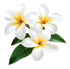 Naklejka premium PNG Tropical plumeria flowers leaves leaf petals.