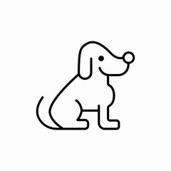 Friendly pet dog sitting icon vector sign