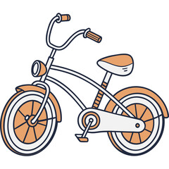 Cute and Unique Bike Flat Icon – Playful Cartoon Bicycle Design