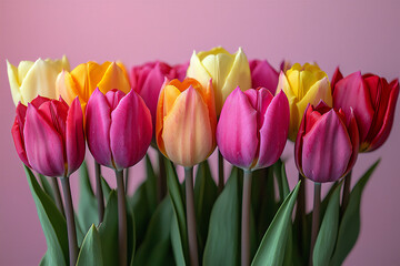 Fototapeta premium natural spring tulip bouquet,
