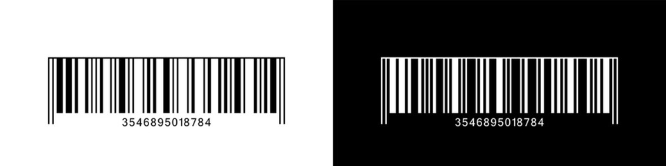 Barcode vector icon. Bar code icon. Barcode, isolated on black and white backgrounds
