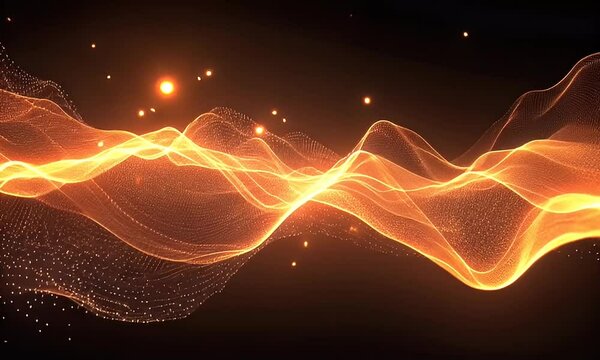 Abstract golden waves of energy