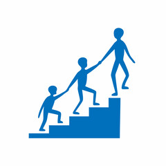 business people on the stairs