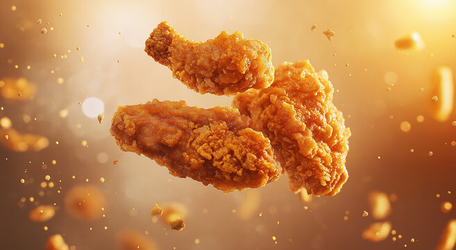 Frango frito no ar com cobertura dourada e crocante