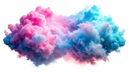 Fototapeta premium pink smoke paint explosion powder splash isolated on white background PNG ,AI GENERATED