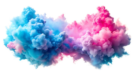 Fototapeta premium pink smoke paint explosion powder splash isolated on white background PNG ,AI GENERATED